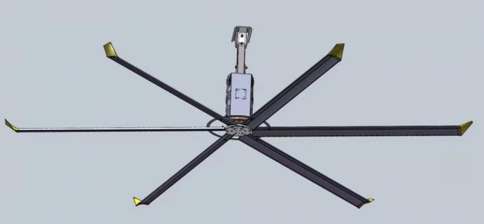 Horyzontalny chłodnik powietrza HVLS wentylator sufitowy 24 stopy wentylator sufitowy przemysłowy ODM 7